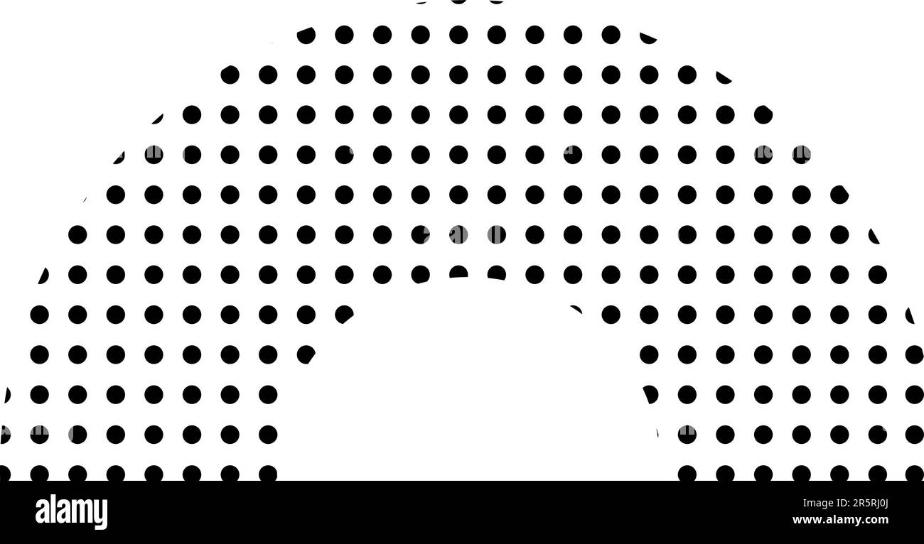 Vecteur tendance minimaliste géométrique points de base demi-anneau élément. Forme abstraite figure bauhaus forme. Illustration de texture de style rétro. Design moderne Illustration de Vecteur