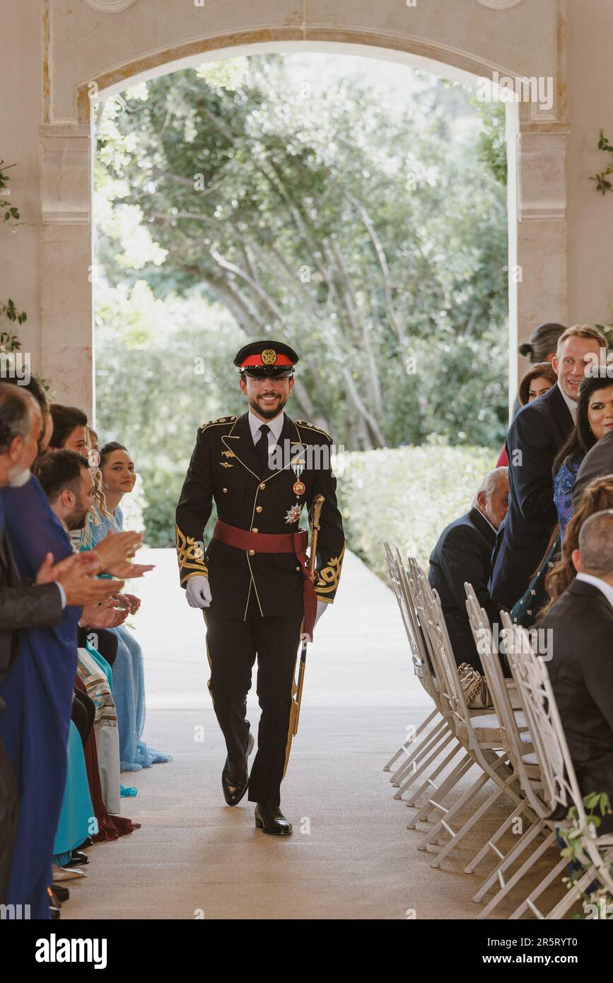 Amman, Jordanie. 01st juin 2023. Le prince héritier de Jordanie, Al Hussein bin Abdullah II, arrive au palais de Zahran à Amman, en Jordanie, sur 1 juin 2023. Photo de Balkis Press/ABACAPRESS.COM Credit: Abaca Press/Alay Live News Banque D'Images