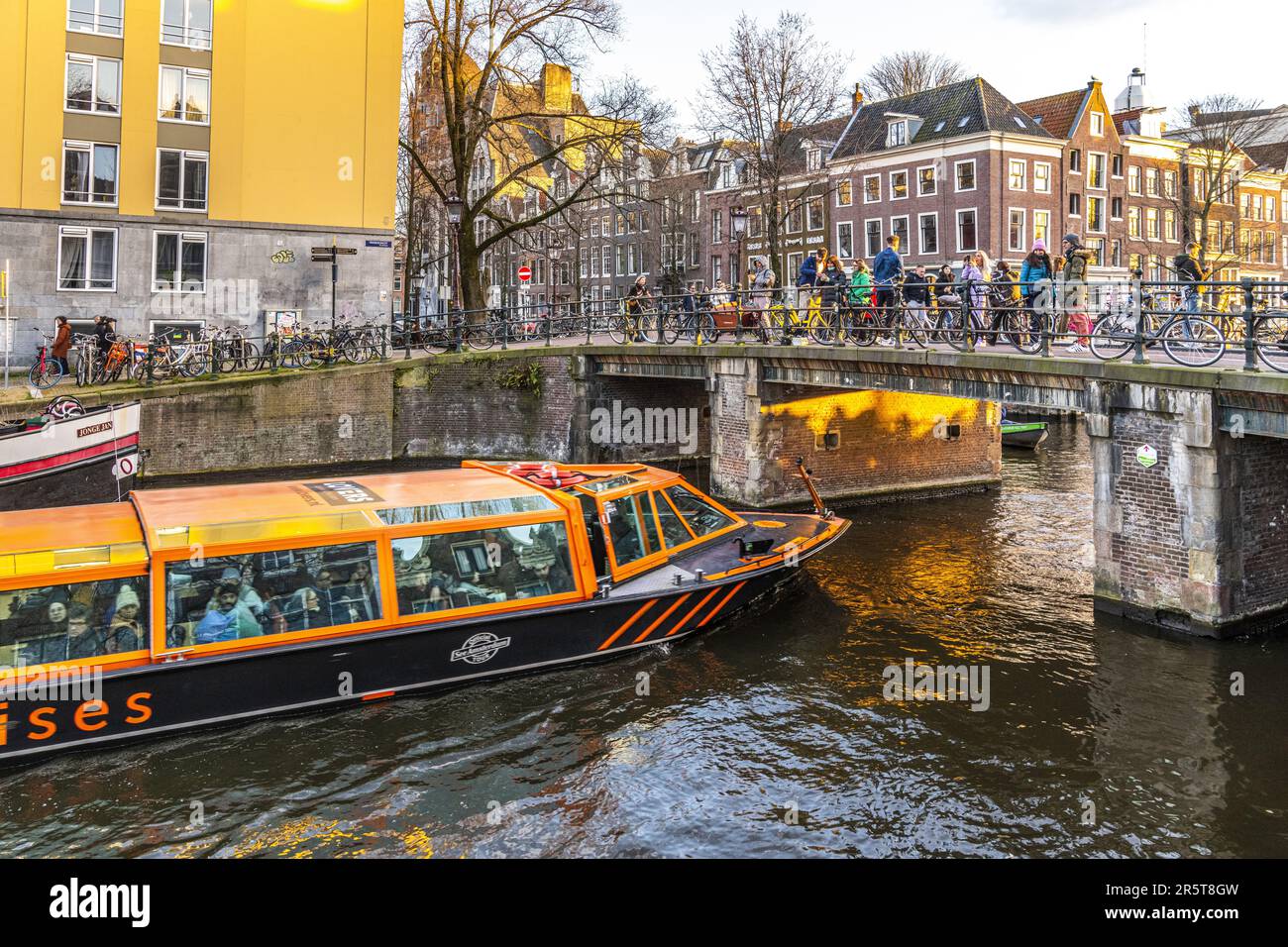 Pays-Bas, province du nord de la Hollande, Amsterdam, marcher le long des canaux d'Amsterdam, le quartier Jordaan Banque D'Images