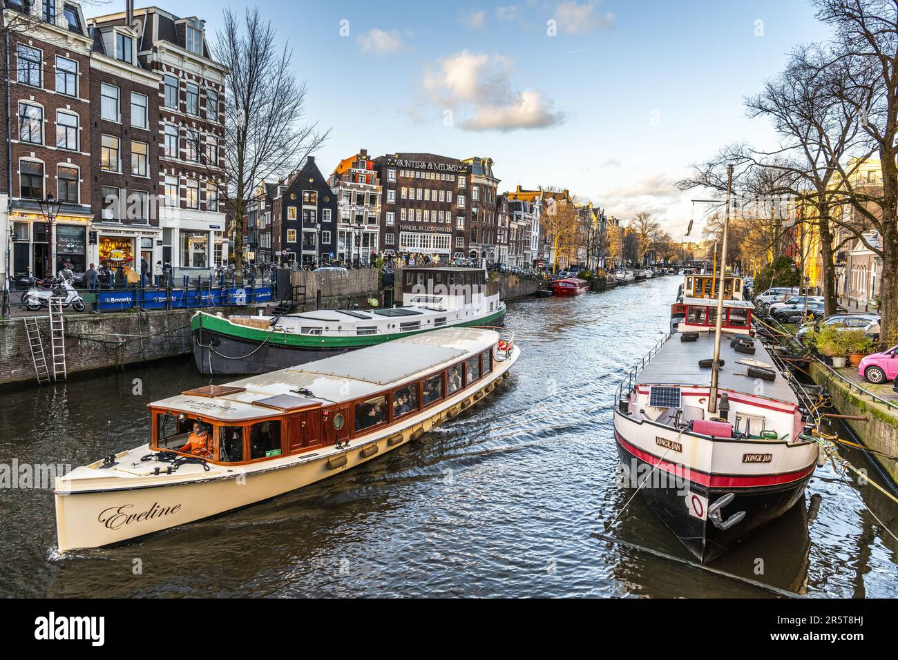 Pays-Bas, province du nord de la Hollande, Amsterdam, marcher le long des canaux d'Amsterdam, le quartier Jordaan Banque D'Images
