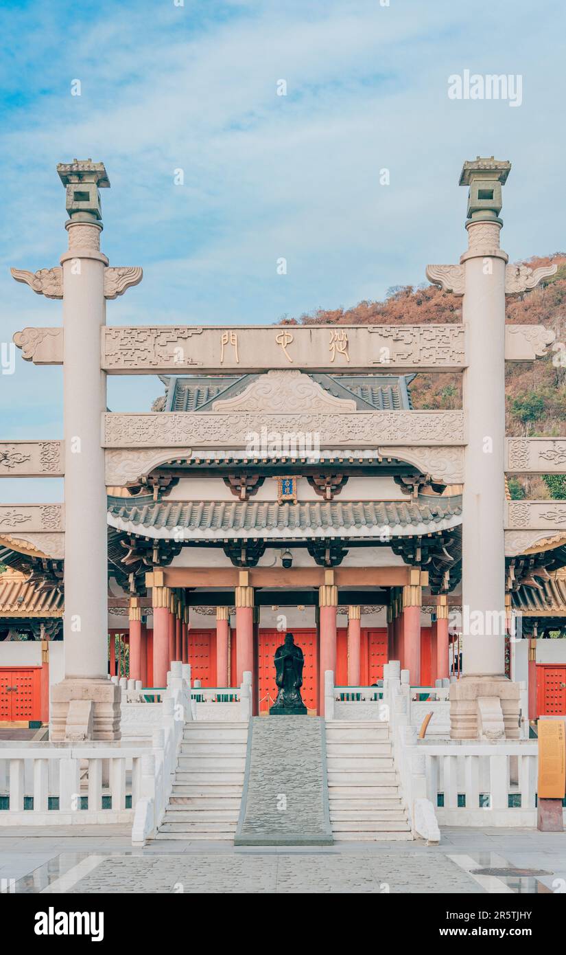 Le palais de style chinois construit le temple de Confucius à Liuzhou, Guangxi, en Chine Banque D'Images