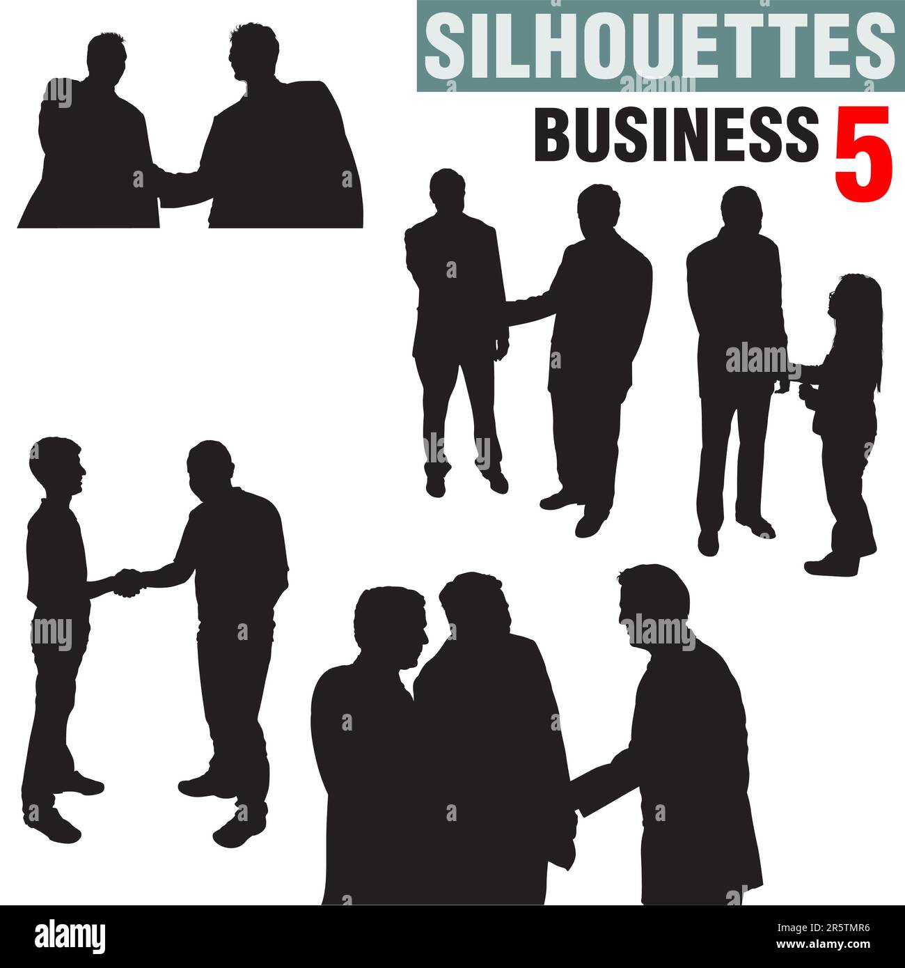 Silhouettes - Business 5 - illustrations noir et blanc très détaillées. Illustration de Vecteur