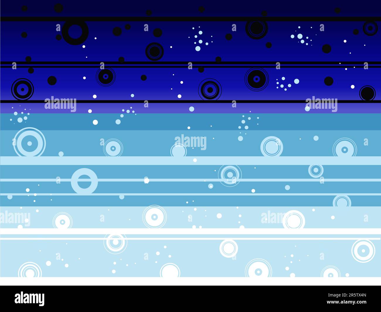 Cercles rétro bleus sur un arrière-plan bleu Illustration de Vecteur