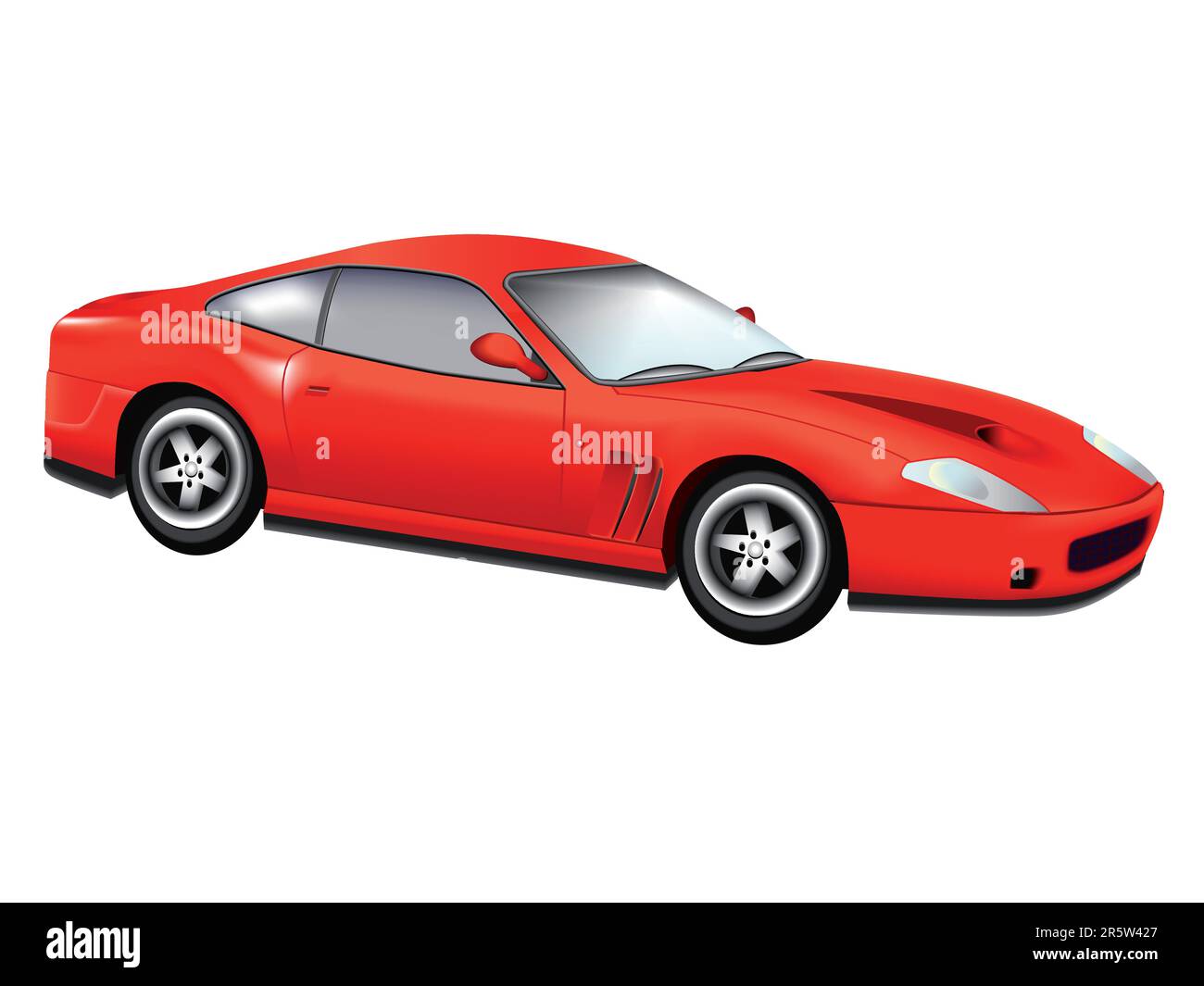 La voiture de sport rouge sur fond blanc - un vecteur Illustration de Vecteur