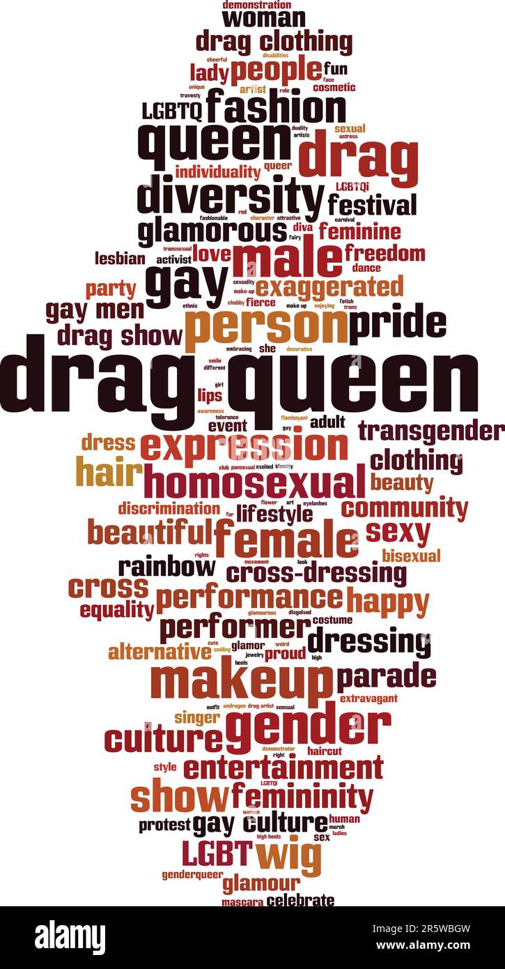 Concept de nuage de mots de reine de glisser. Collage de mots sur Drag Queen. Illustration vectorielle Illustration de Vecteur