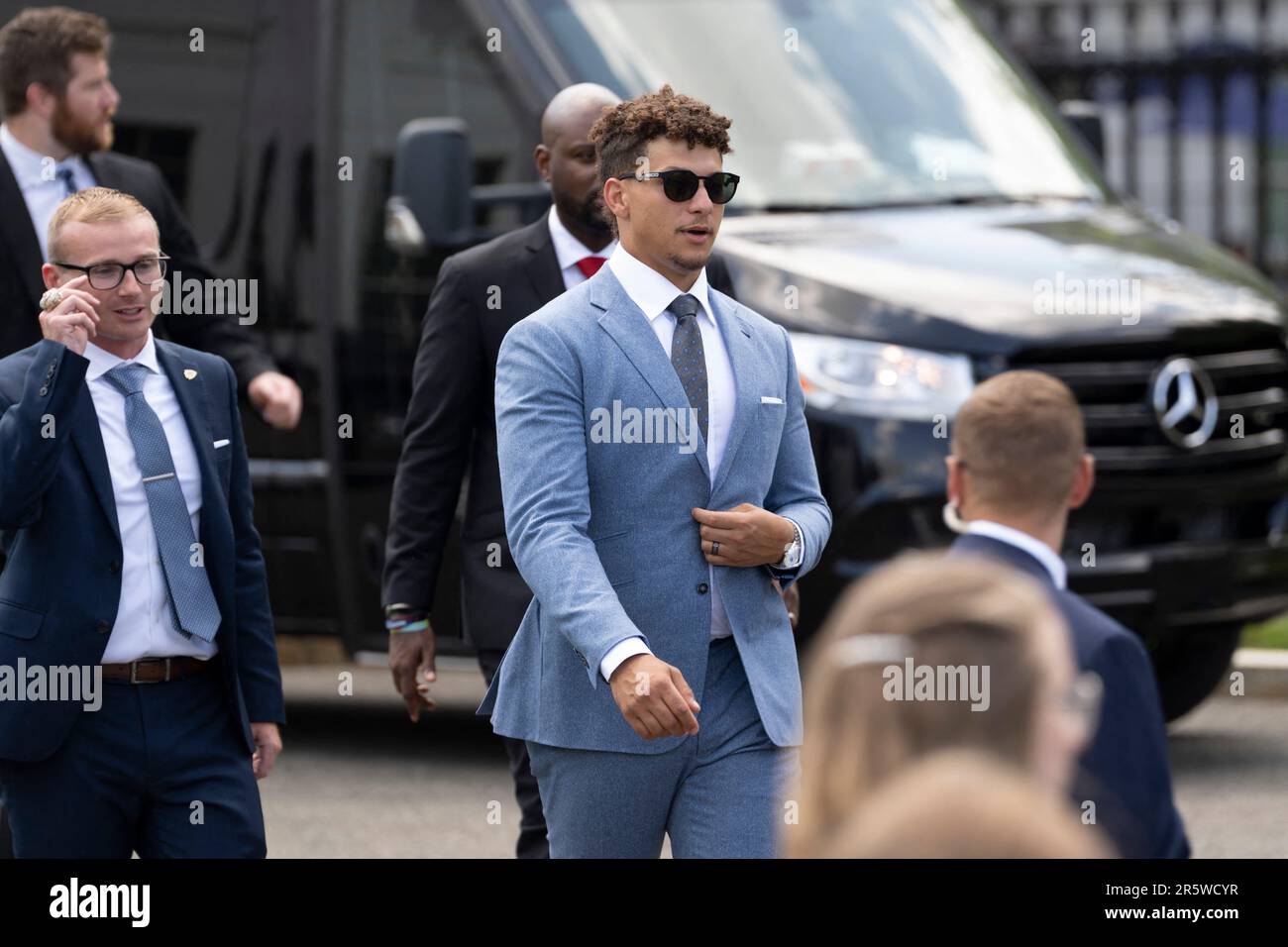 Washington, États-Unis. 05th juin 2023. Quartier des chefs de Kansas City Patrick Mahomes se rend à la Maison Blanche à Washington, DC, 5 juin 2023.Credit: Chris Kleponis/Pool via CNP Credit: Abaca Press/Alay Live News Banque D'Images