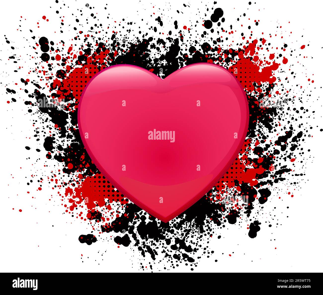 Motif Saint-Valentin abstrait avec coeur Illustration de Vecteur