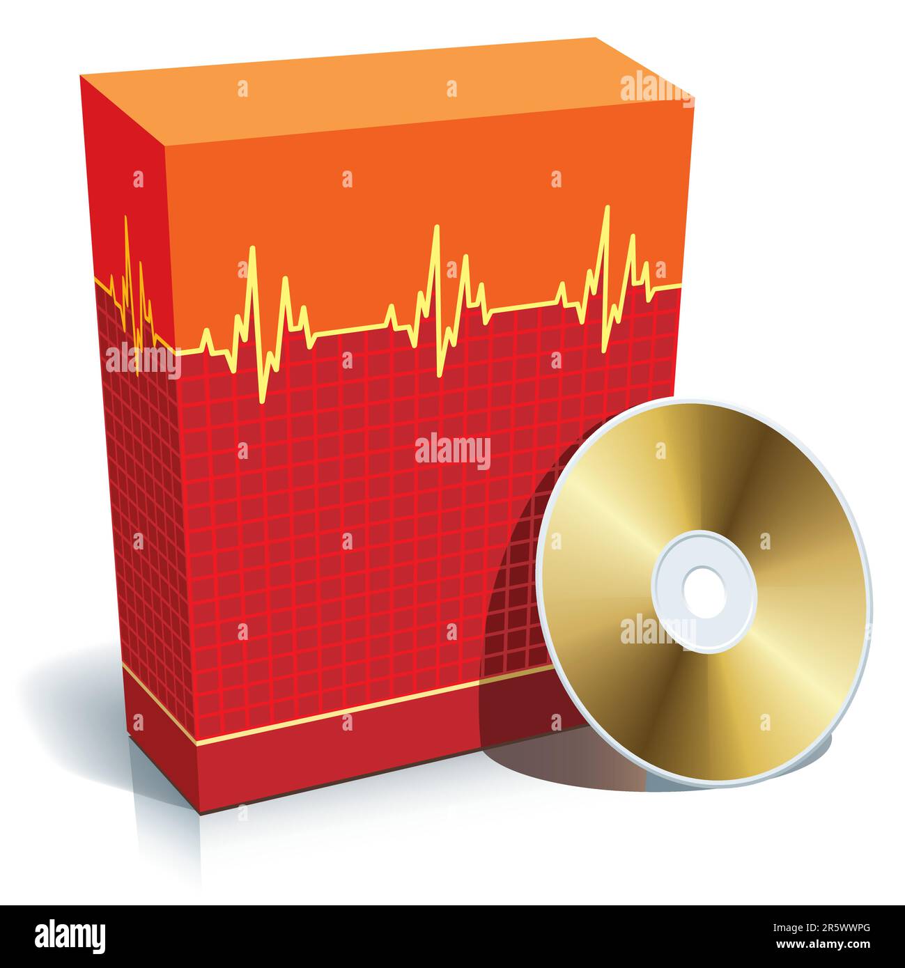 Blanc Rouge 3d avec des logiciels médicaux et CD. Illustration de Vecteur
