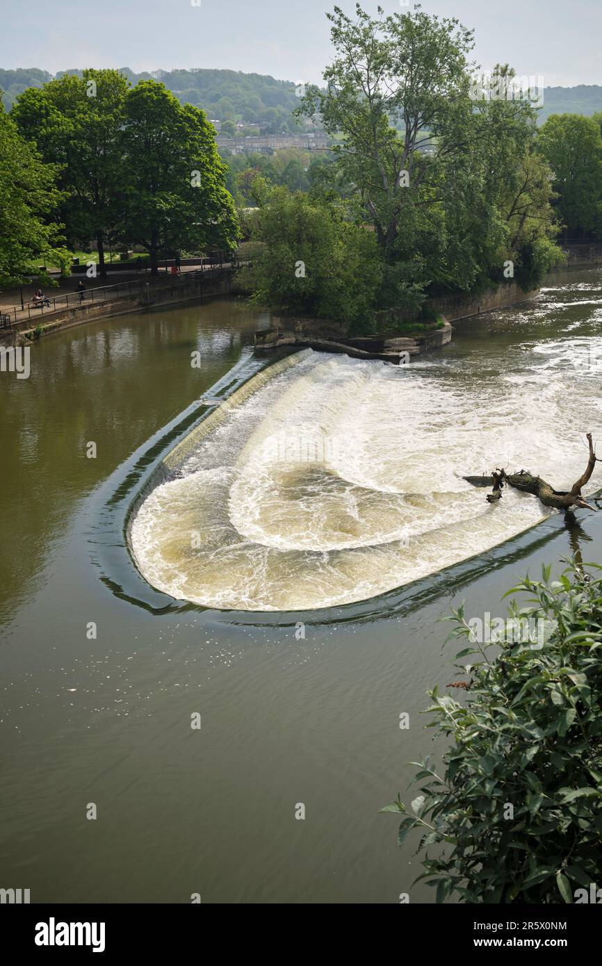 Somerset Bath Pulteney Weir Banque D'Images