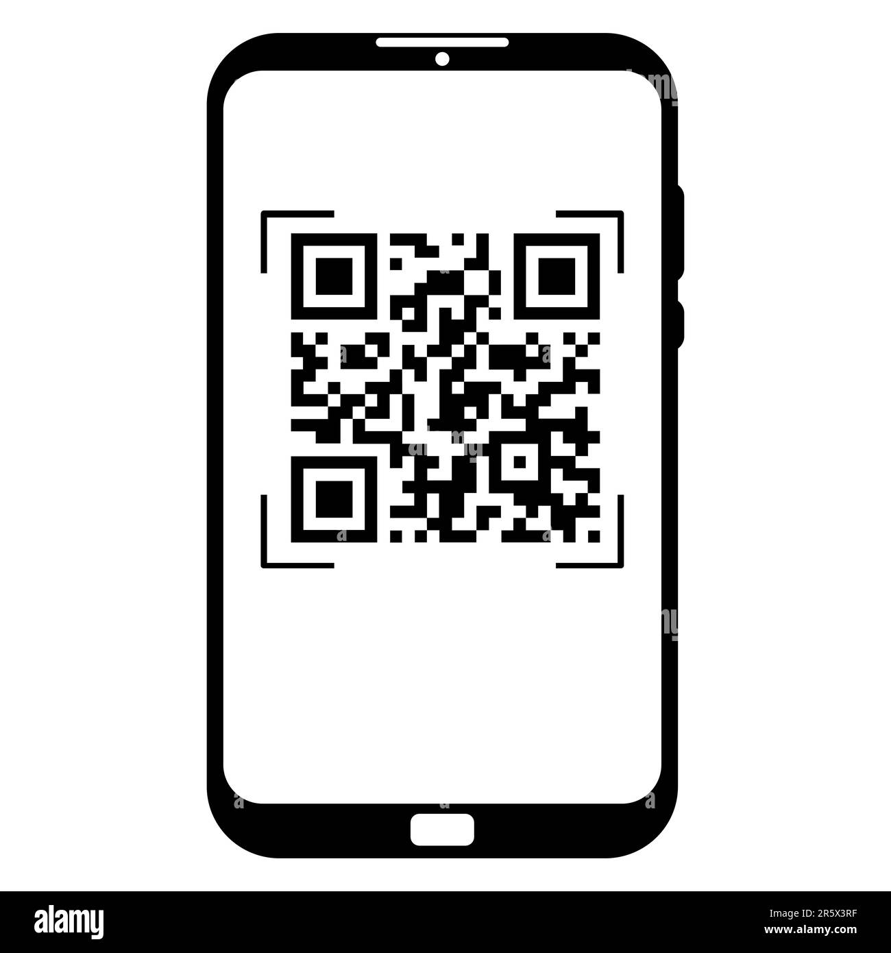 Lecture de code qr de téléphone mobile, application de lecteur, concept de technologie isolé. Lecteur de codes-barres. . Illustration vectorielle Illustration de Vecteur