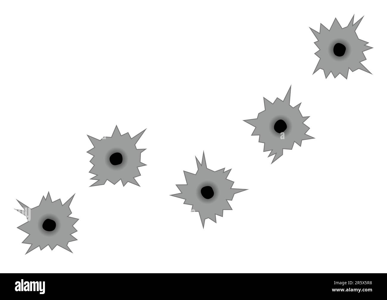 Marques de tir sur métal isolées sur fond blanc Illustration de Vecteur