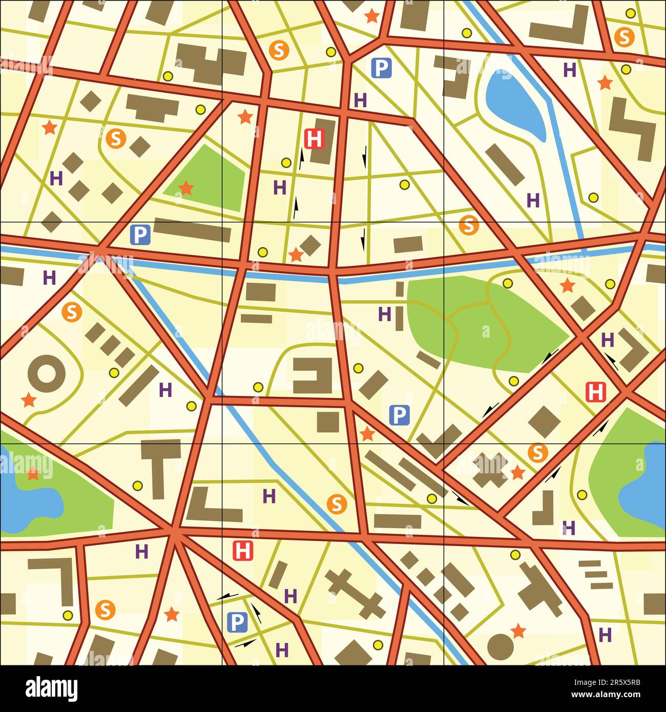 Tuile transparente vecteur modifiable d'une ville sans nom générique Illustration de Vecteur