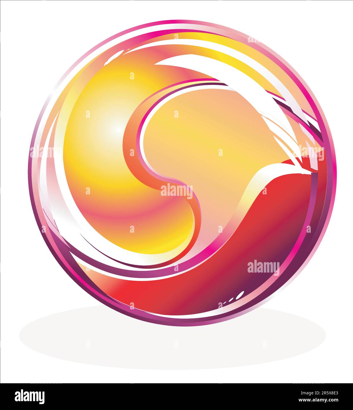Une sphère colorée parfaite en verre Illustration de Vecteur