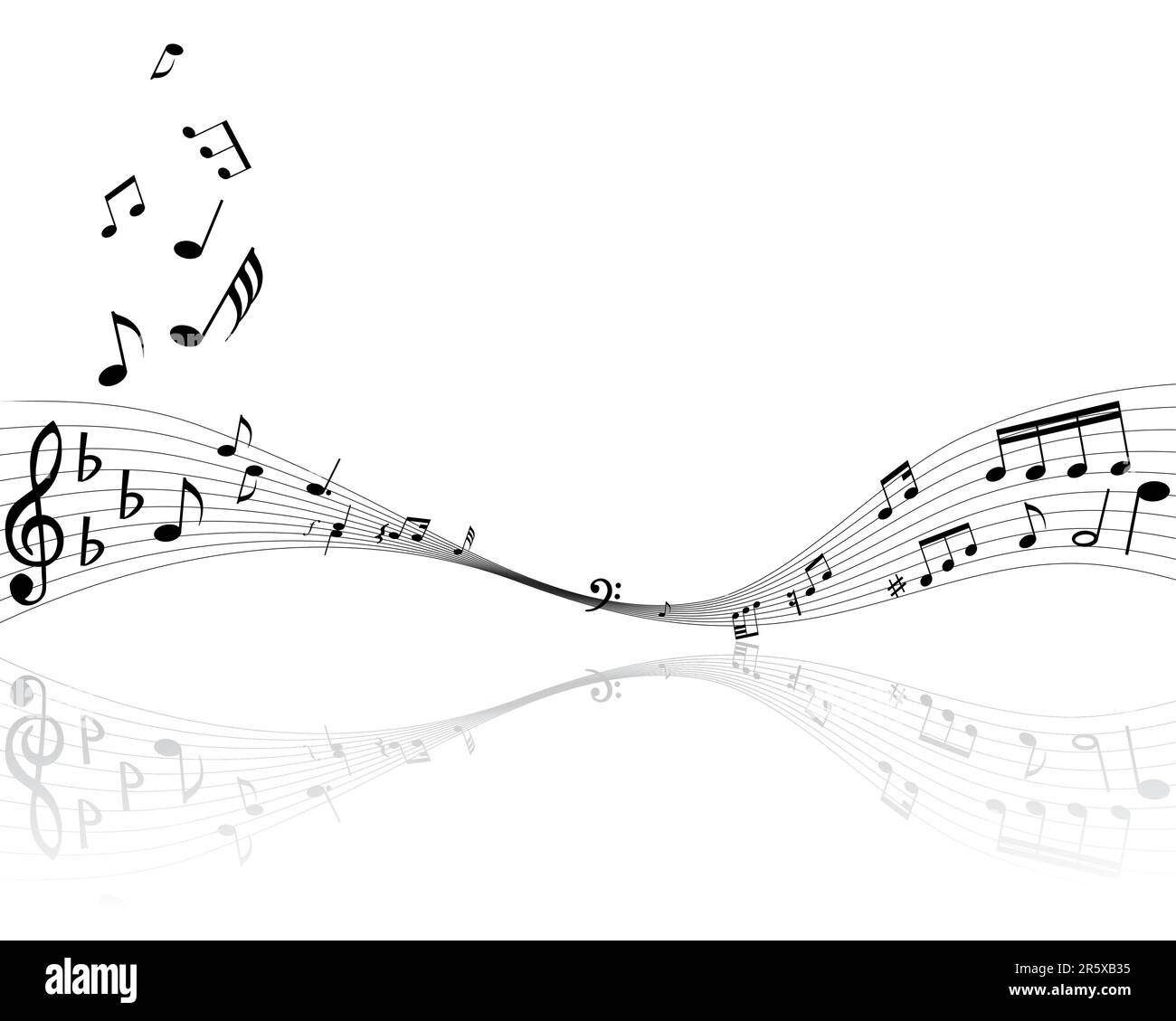 Des notes de musique de fond avec des lignes. Vector illustration. Illustration de Vecteur