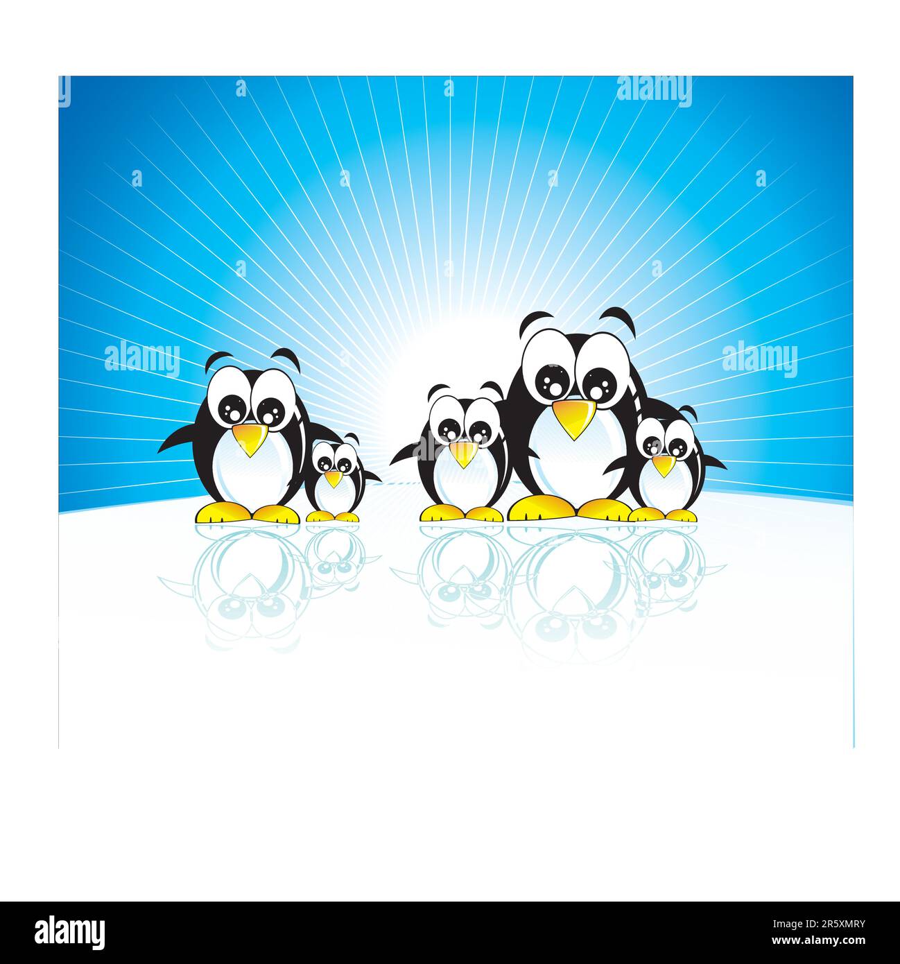 Drôle de famille de pingouins et de pôle sud Illustration de Vecteur Drôle de famille de pingouins et de pôle sud Illustration de Vecteur