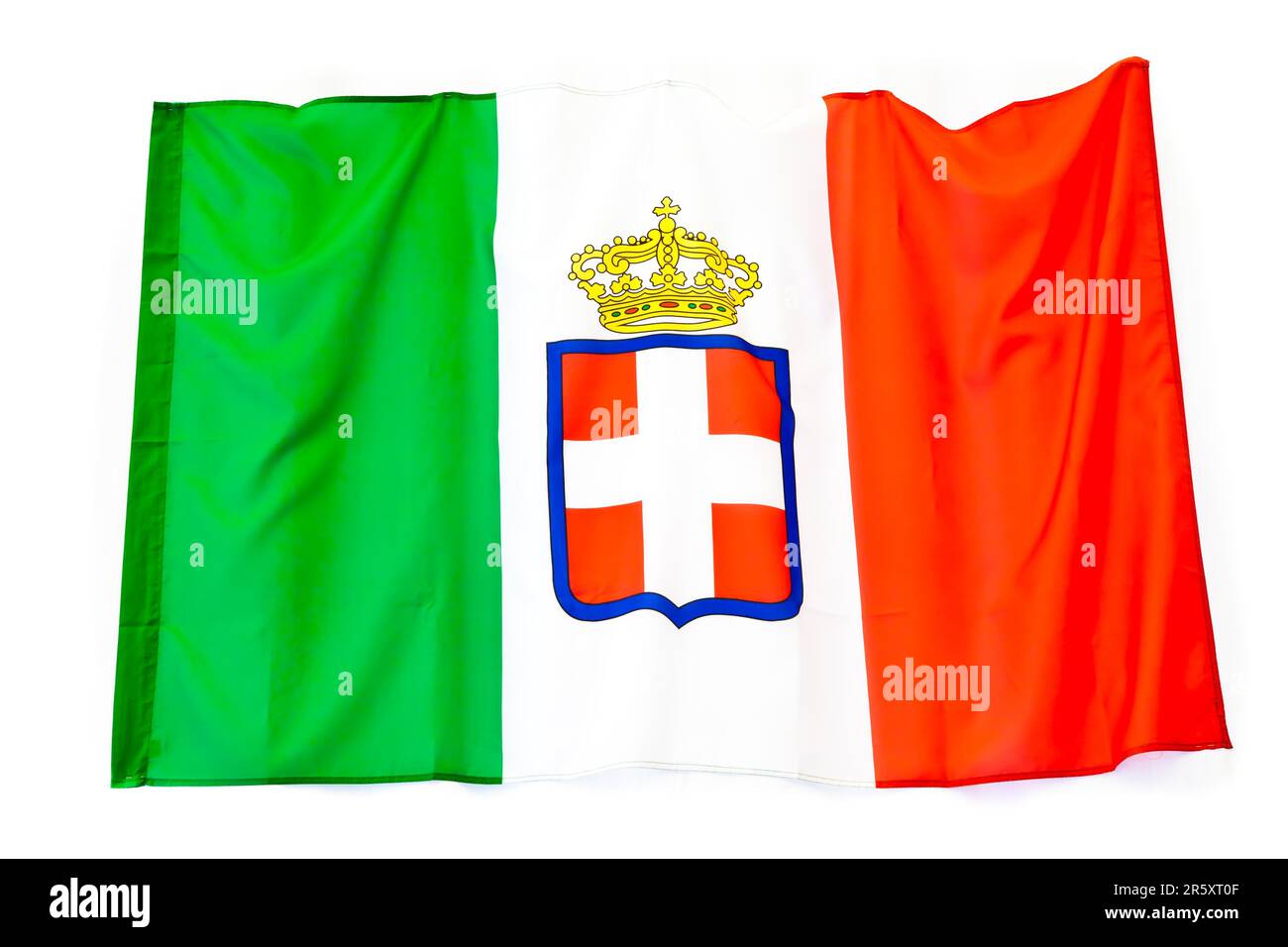 Variante drapeau du Royaume d'Italie, adoptée à partir de 1861, famille royale de Savoie Banque D'Images