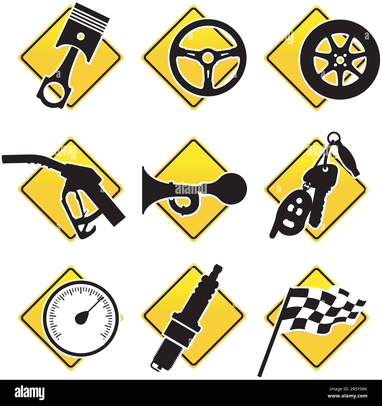 Icônes automobile et course - troisième partie Illustration de Vecteur