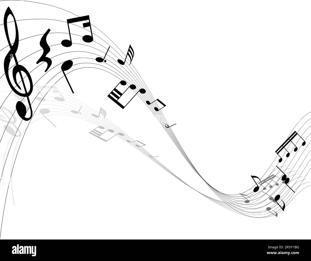 Des notes de musique de fond avec des lignes. Vector illustration. Illustration de Vecteur