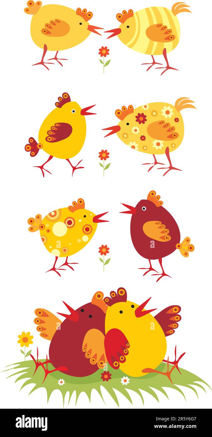 poules de Pâques Illustration de Vecteur