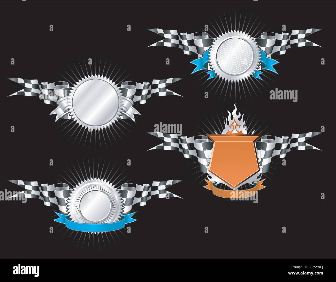 Modèles vierges Silver Emblems et Insignia Illustration de Vecteur