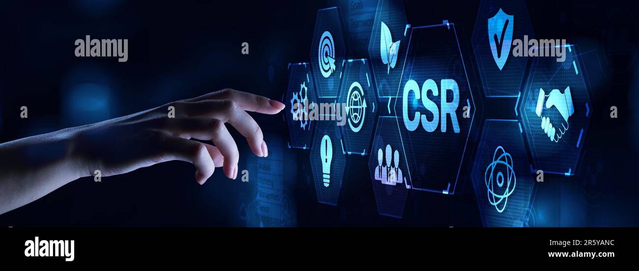RSE responsabilité sociale des entreprises concept de financement des affaires. Banque D'Images