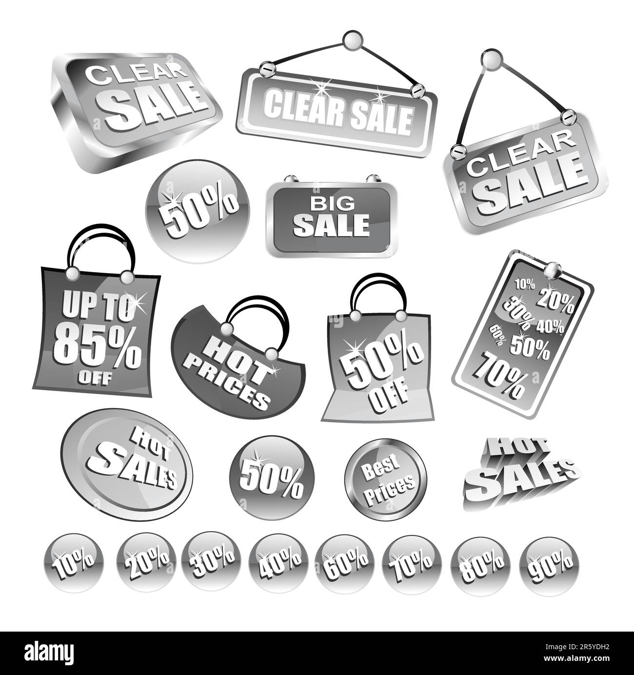 Collection d'étiquettes de prix ou d'autocollants de Noël colorés à utiliser pour faire de la promotion Illustration de Vecteur