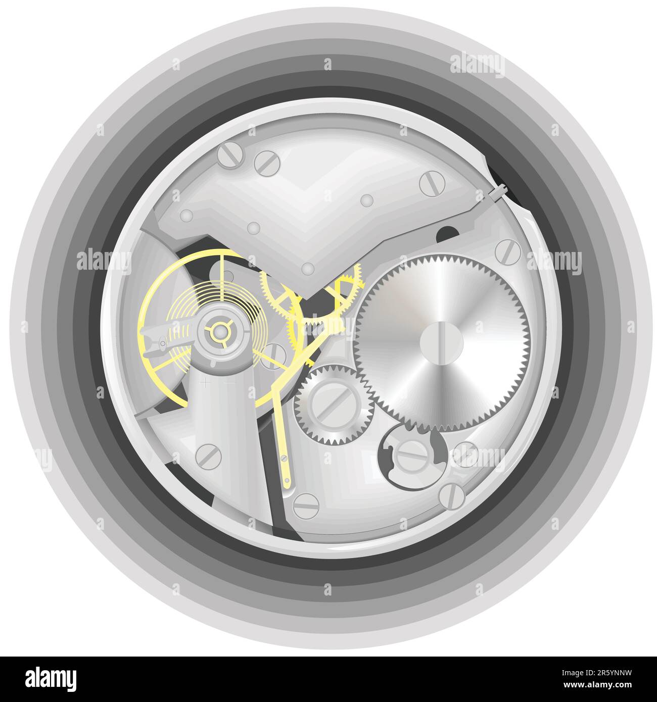 Mécanisme d'une montre dans un vecteur pour un arrière-plan Illustration de Vecteur