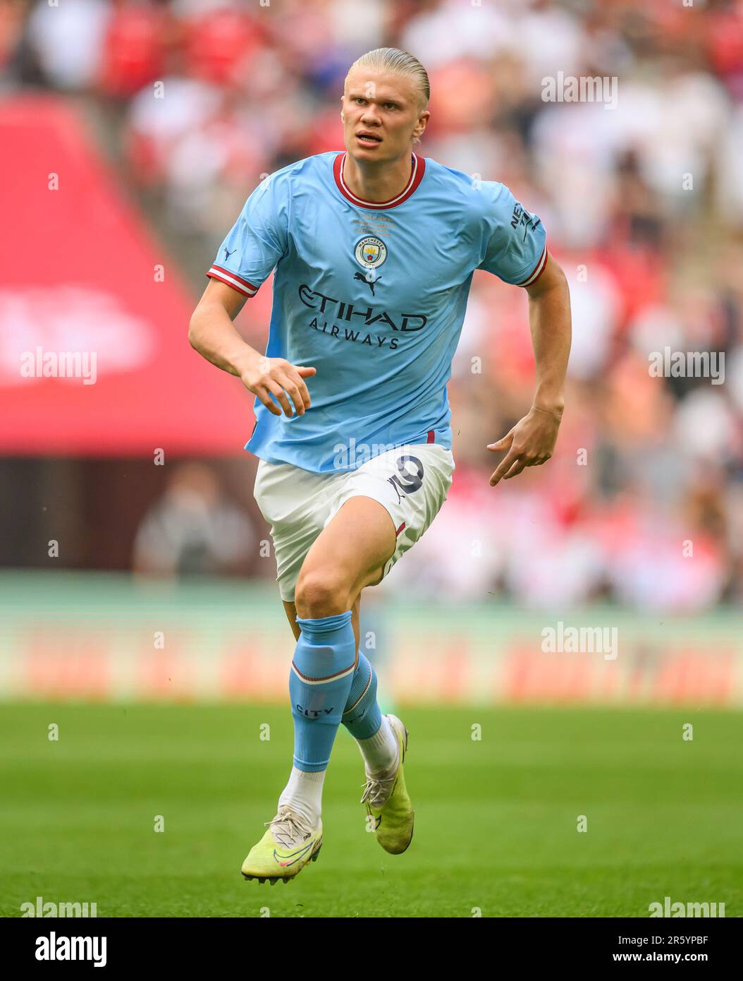 03 juin 2023 - Manchester City / Manchester United - Emirates FA Cup final - Wembley Stadium Erling Haaland de Manchester City lors de la finale de la FA Cup 2023. Image : Mark pain / Alamy Live News Banque D'Images