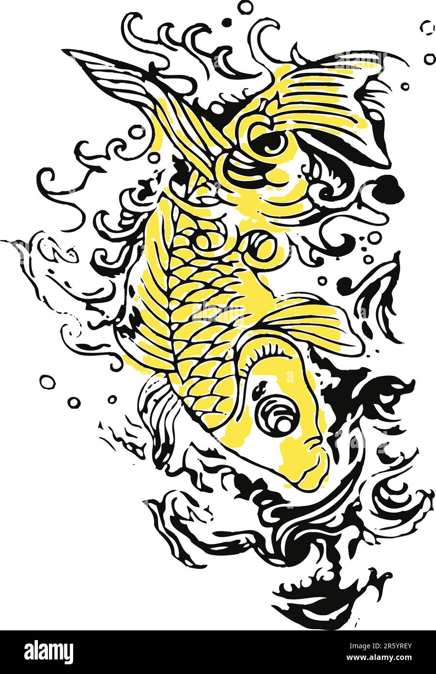 Tatouage de poisson Illustration de Vecteur