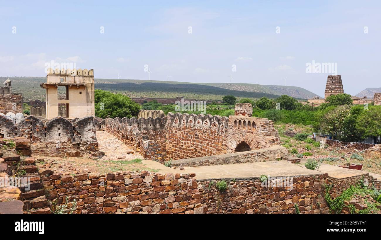 Vue sur la forteresse de Gandikota fort, Kadapa, Andhra Pradesh, Inde. Banque D'Images