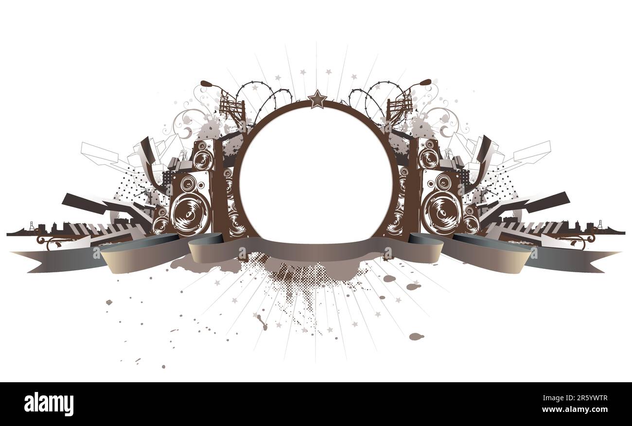 Vector illustration d'urbain de style grunge frame Illustration de Vecteur
