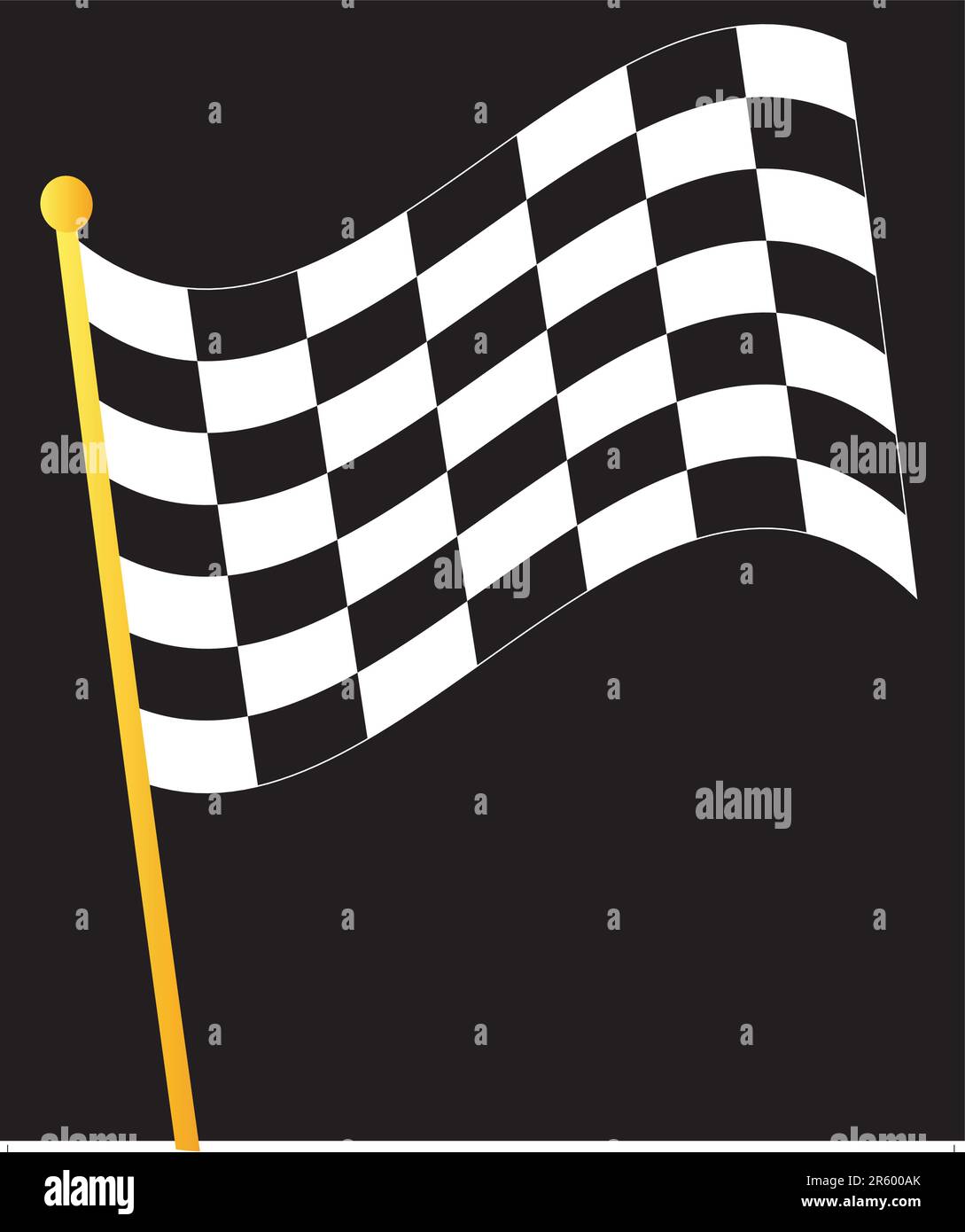 drapeau à carreaux sur fond noir Illustration de Vecteur