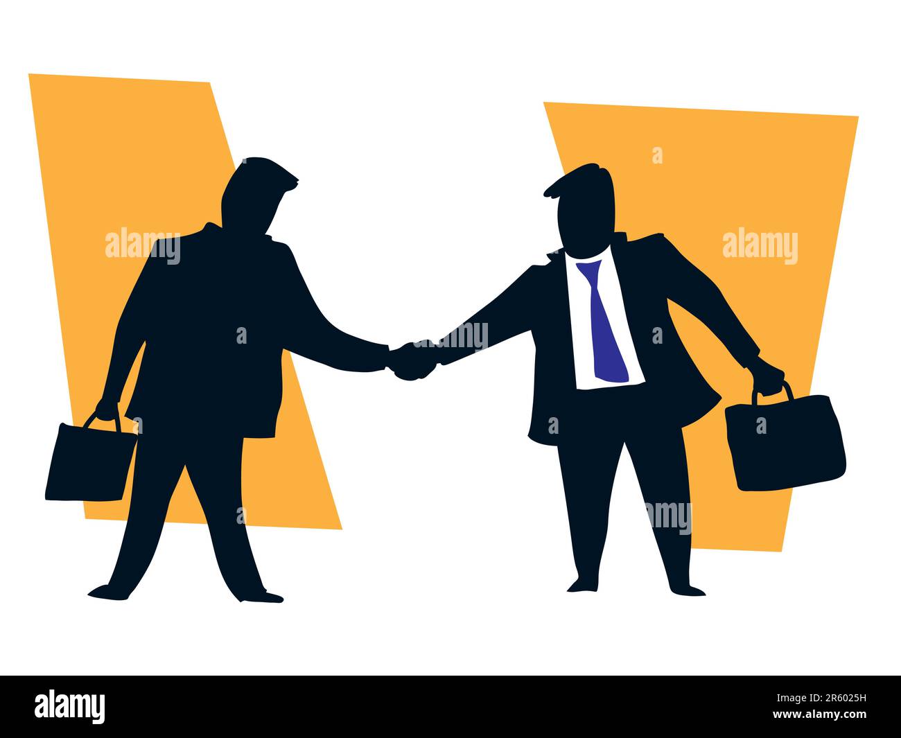 Deux businessmen shaking hands finir une réunion réussie Illustration de Vecteur