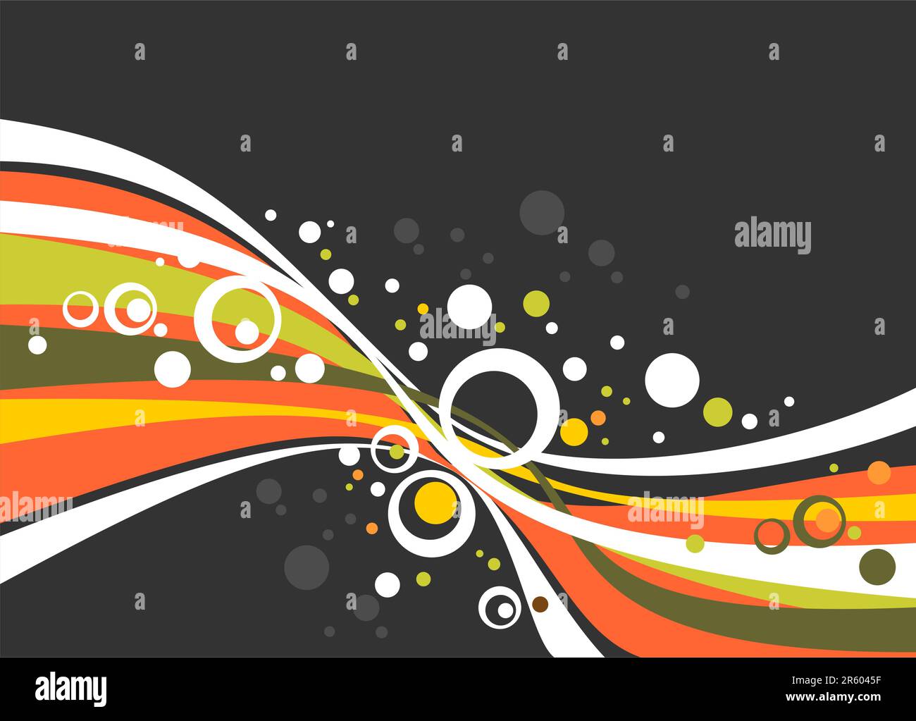 Cercles abstraits et bandes sur fond noir. Illustration de Vecteur