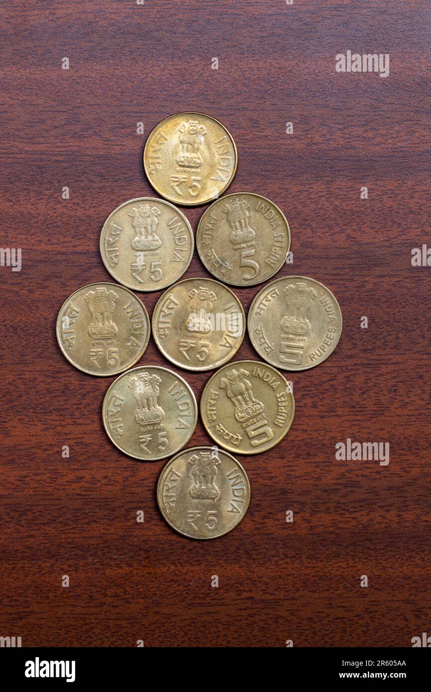Collection de pièces de monnaie indiennes concepts Banque D'Images