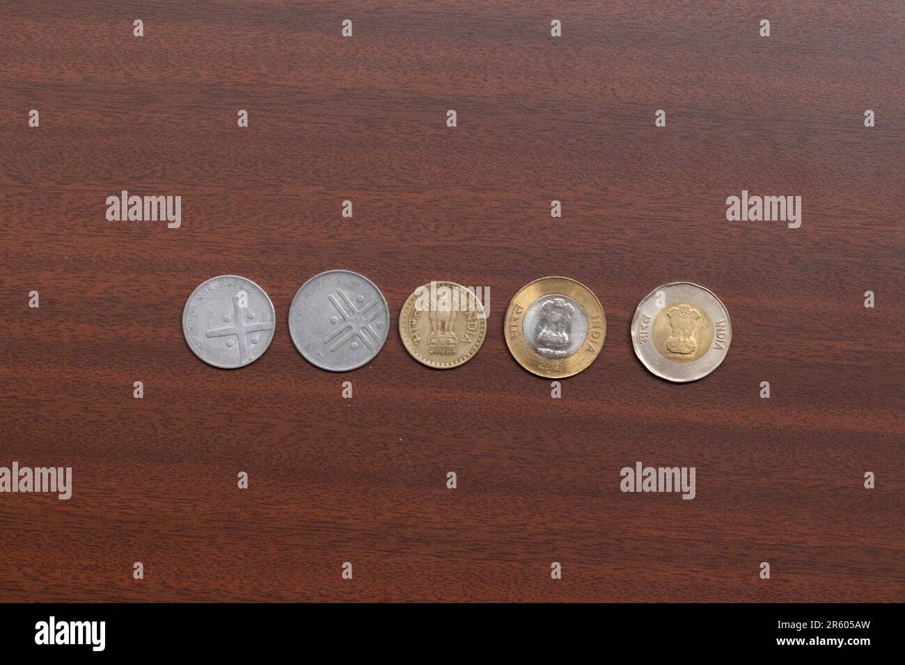 Collection de pièces en monnaie indienne Banque D'Images