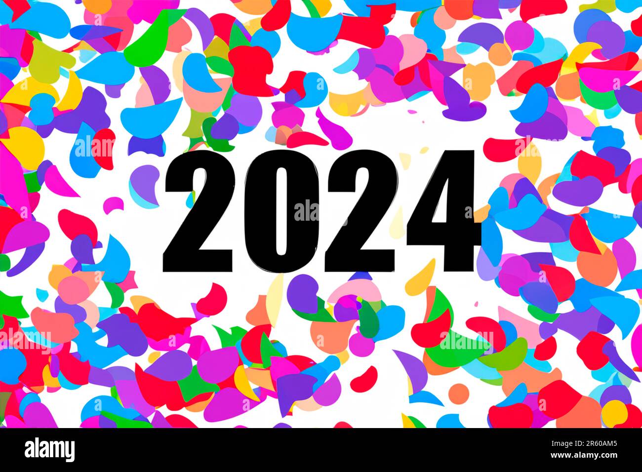 2024 Numéros Du Nouvel An 2024 Sur Fond De Conception Horizontale De  Confettis Bonne Année 2024 Banque D'Images et Photos Libres De Droits.  Image 207257472