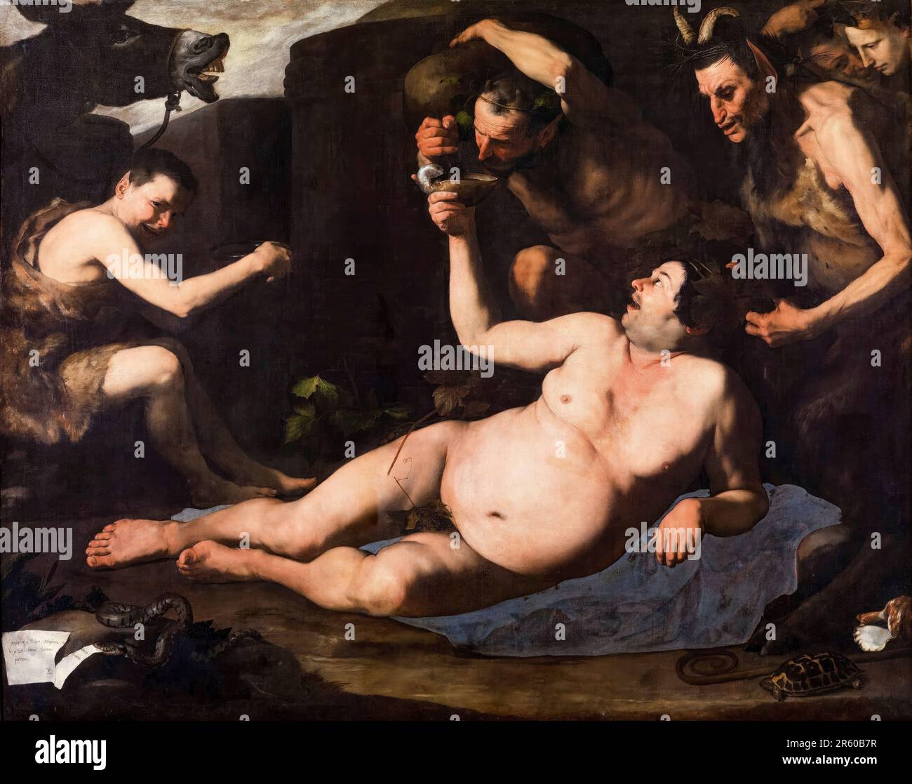 Jusepe de Ribera, Silenus ivre, peinture à l'huile sur toile, 1626 Banque D'Images