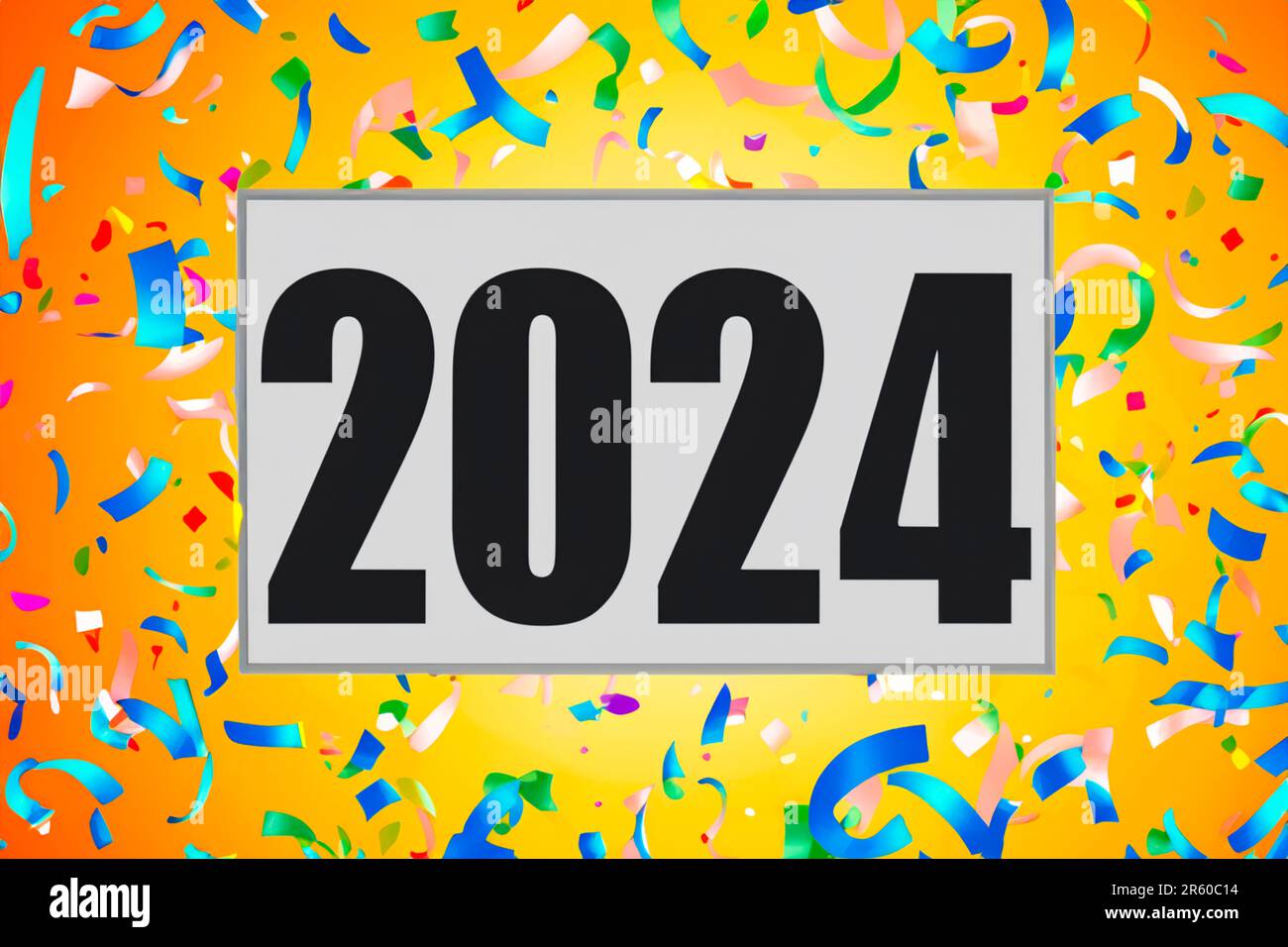 2024 Numéros Du Nouvel An 2024 Sur Fond De Conception Horizontale De  Confettis Bonne Année 2024 Banque D'Images et Photos Libres De Droits.  Image 207256448