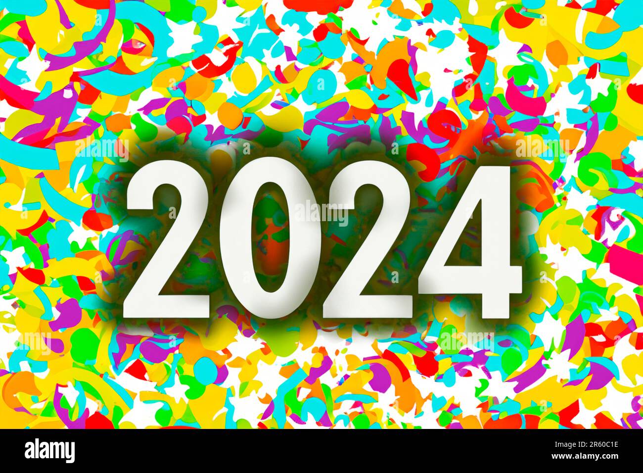 2024 Numéros Du Nouvel An 2024 Sur Fond De Conception Horizontale