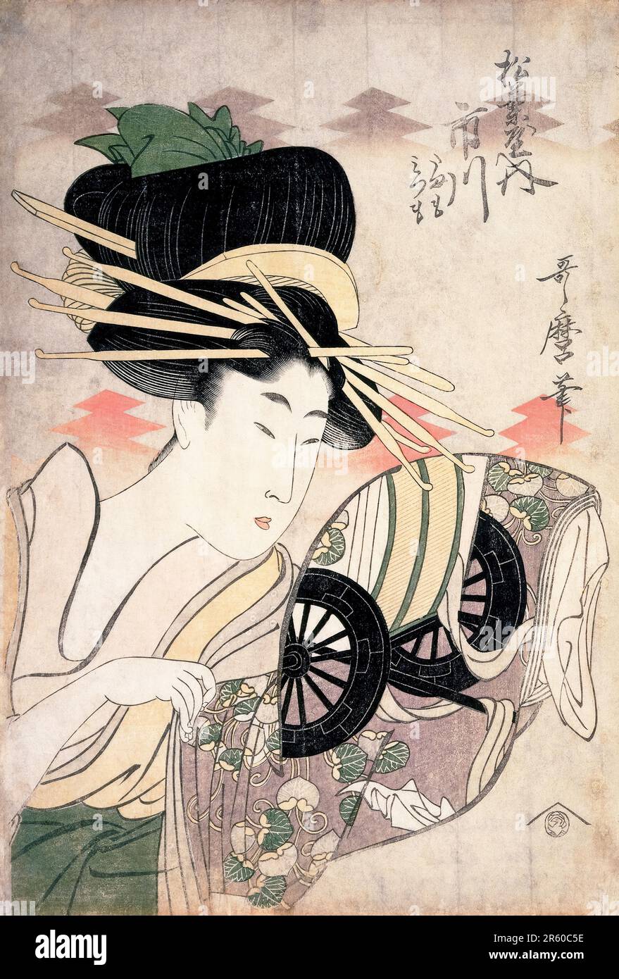 Kitagawa Utamaro, le courtesan Ichikawa de l'établissement Matsua, imprimé en couleur sur bois, 1796 Banque D'Images