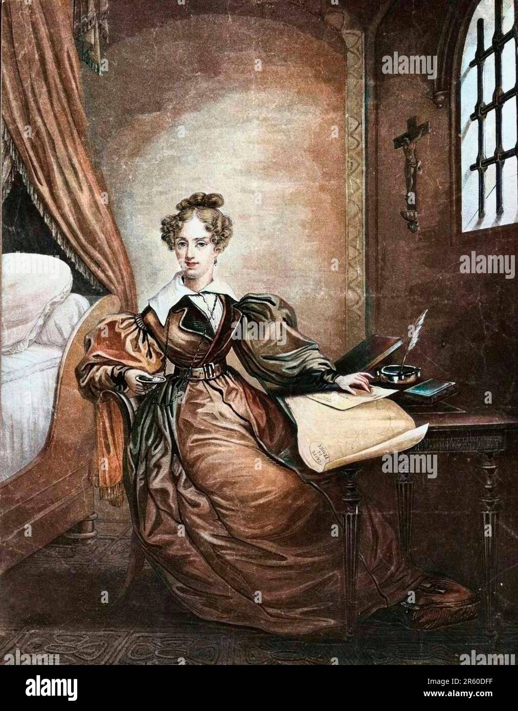 La Duchesse de Berry (Marie Caroline de Bourbon Siciles, 1798-1870) prisonnier de la citadelle de Blaye - Duchesse de Berry emprisonné au Château de Blay - Banque D'Images