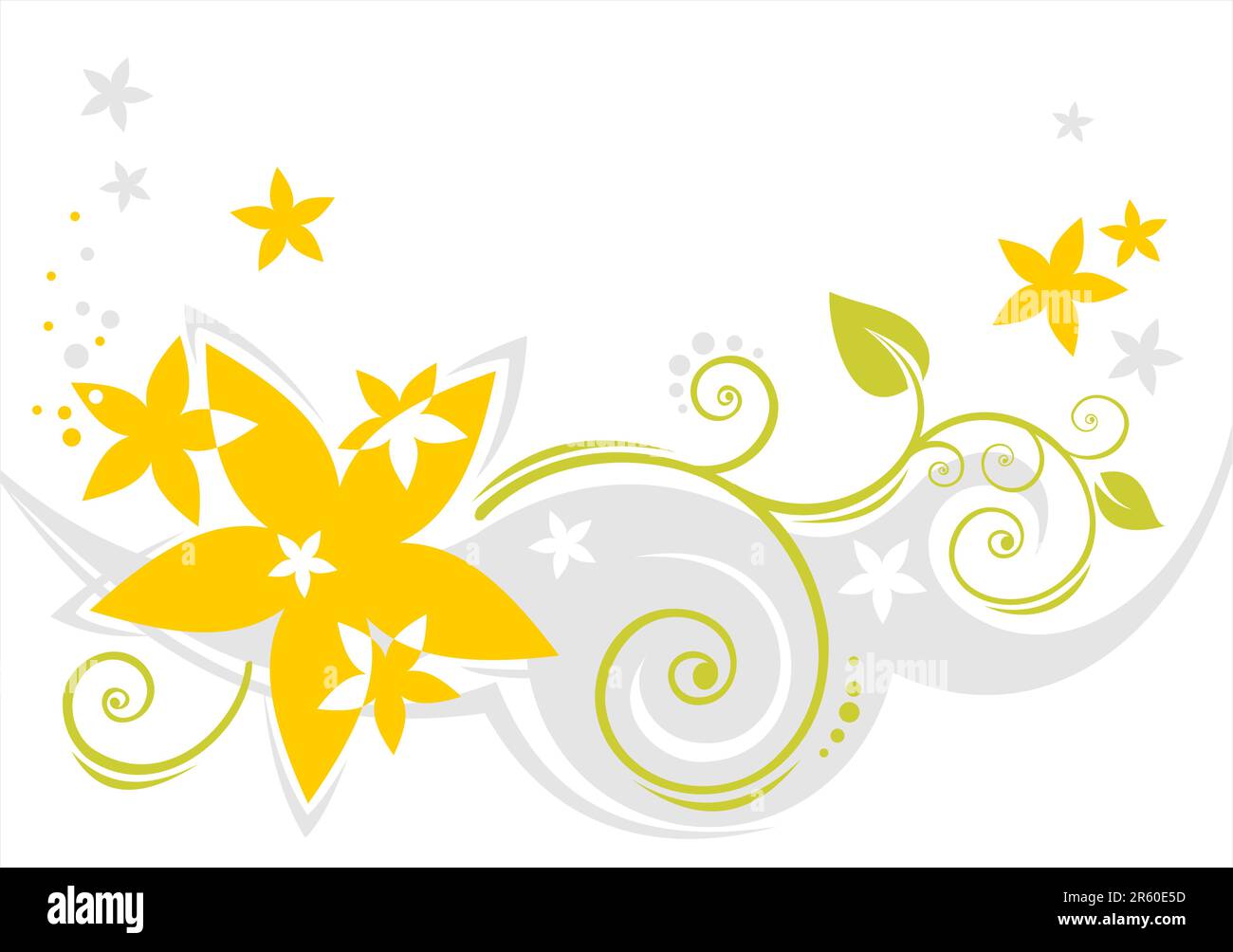 Motif de fleurs claires sur fond blanc. Illustration numérique. Illustration de Vecteur