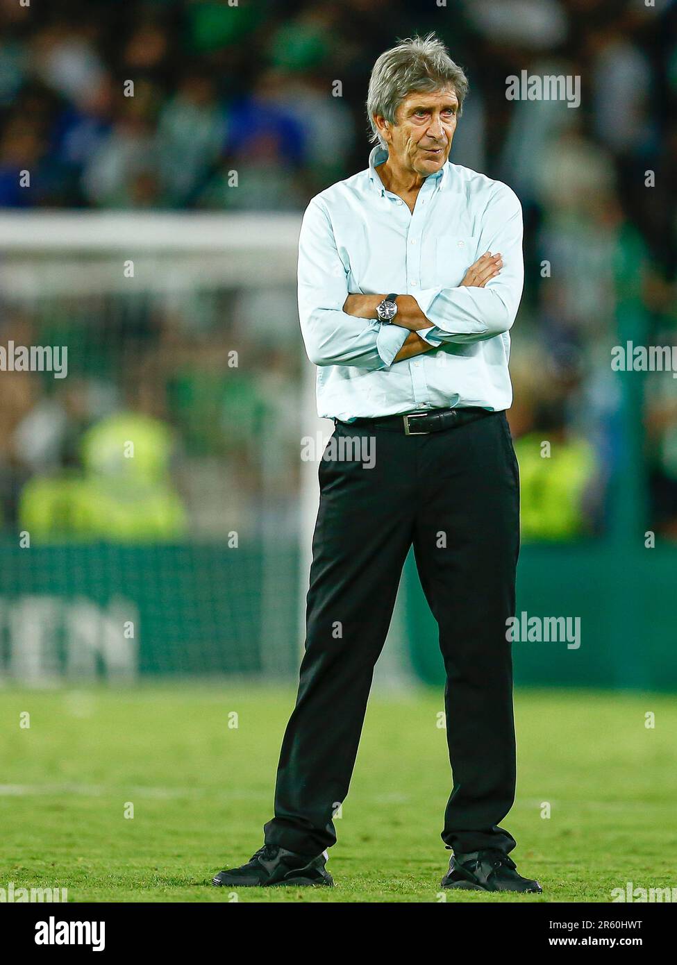Real Betis entraîneur en chef Manuel Pellegrini pendant le match de la Liga entre Real Betis et Valencia CF joué au stade Benito Villamarin de 04 juin 2023, à Séville, Espagne. (Photo par Antonio Pozo / PRESSIN) Banque D'Images