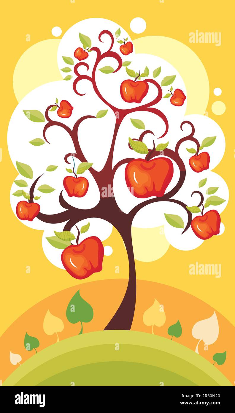 pommier Illustration de Vecteur