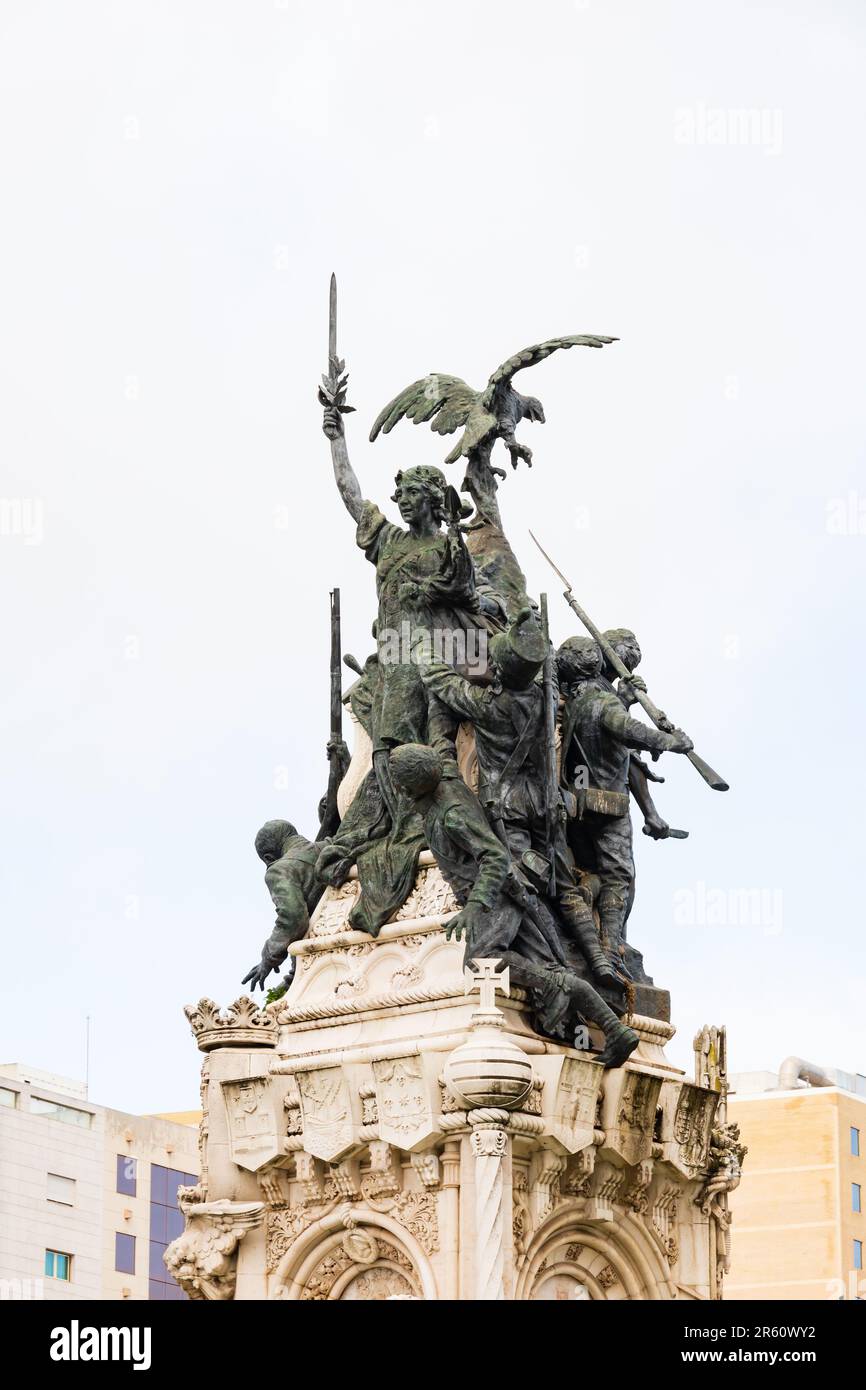 Le Monumento aos Herois da Guerra Peninsular, statue des héros de la guerre de la péninsule. Rotunda Entrecampos, Alvalade, Lisbonne, Portugal Banque D'Images