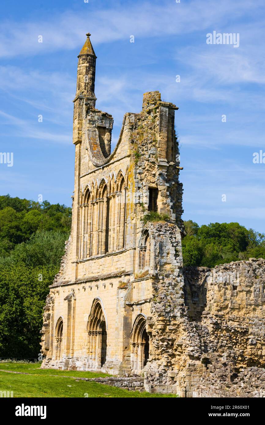 Ruines cisterciennes de l'abbaye de Byland dans le parc national des Moors du Yorkshire du Nord. Ryedale. Banque D'Images