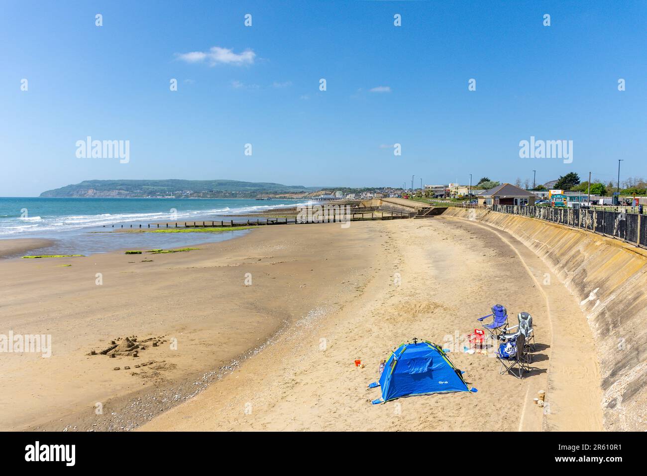 Yaverland Beach, Yaverland, Île de Wight, Angleterre, Royaume-Uni Banque D'Images
