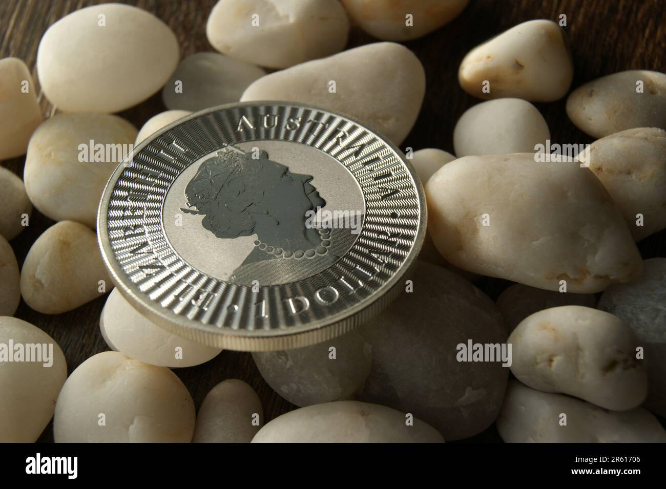 Pièce d'argent australienne de 1 dollars. Argent pur pièce d'investissement Banque D'Images