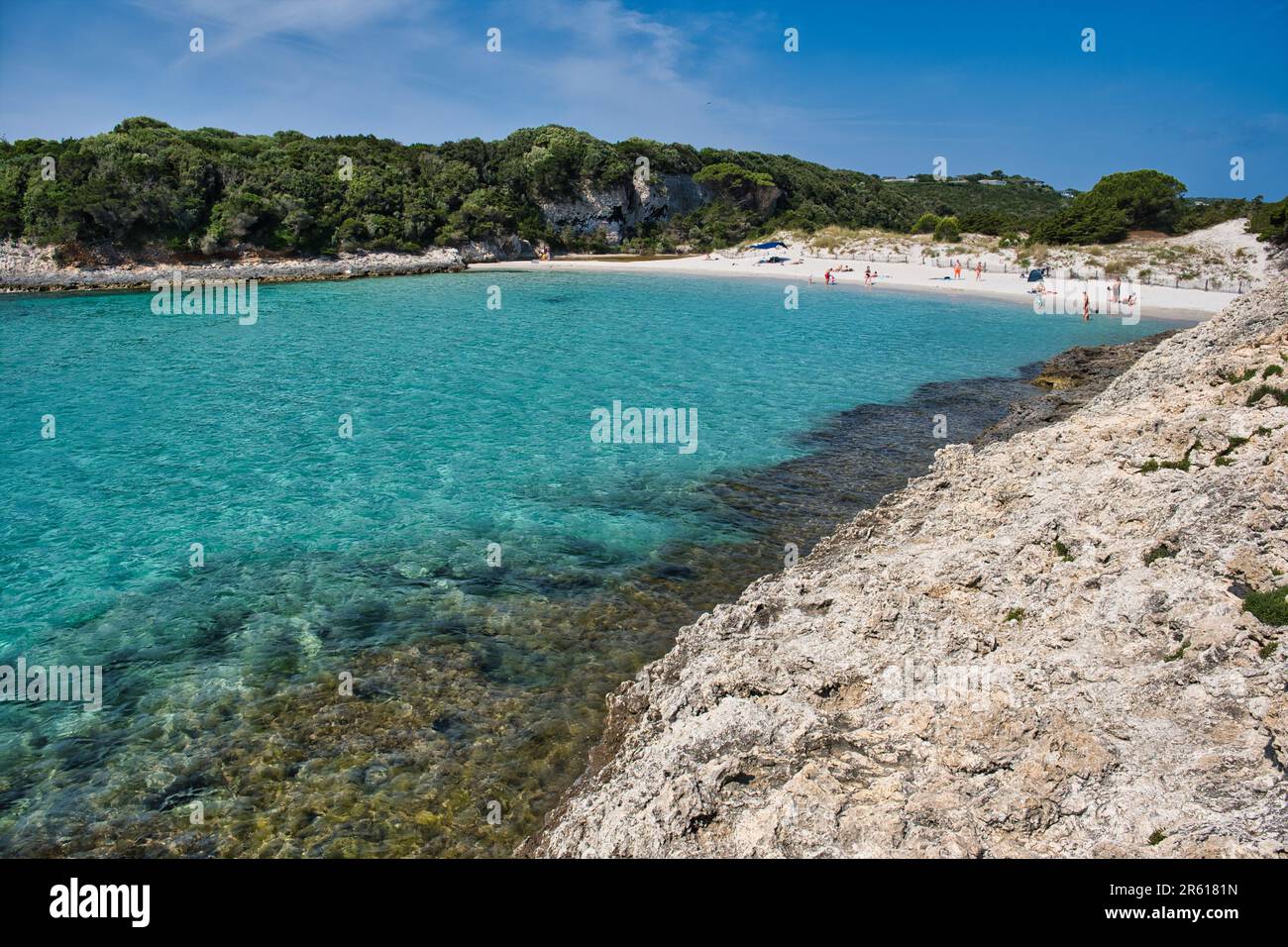 Vue sur la plage du petit Sperone près de Bonifacio Banque D'Images